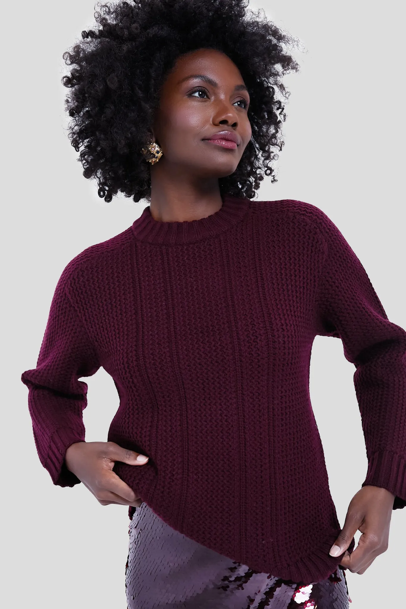 Burgundy Combey Wool Jumper