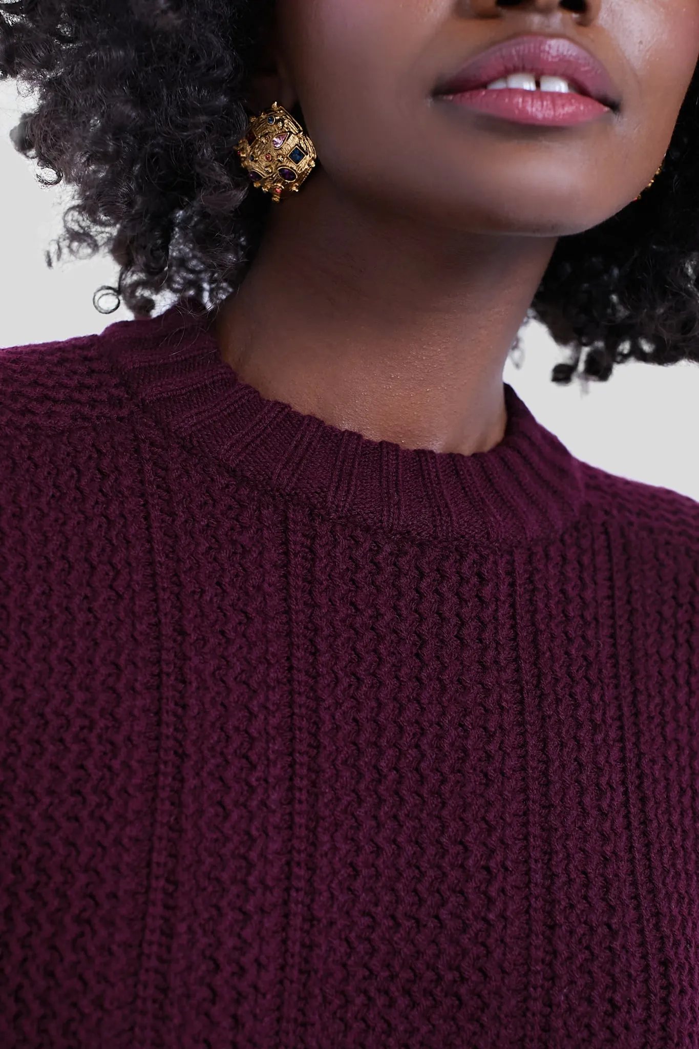 Burgundy Combey Wool Jumper