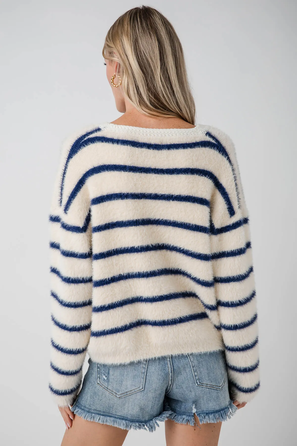 By Together Fuzzy Stripe Cardigan