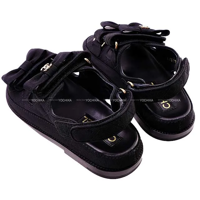 CHANEL sandals Shoes Ladies Sports sandals Matelasse Ribbon COCO mark Noir (Black) #36 G39820[BRAND NEW][Authentic]