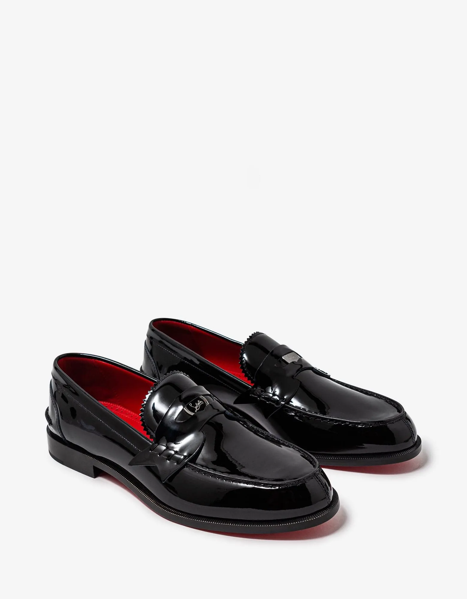 Christian Louboutin Penny Flat Black Patent Loafers -