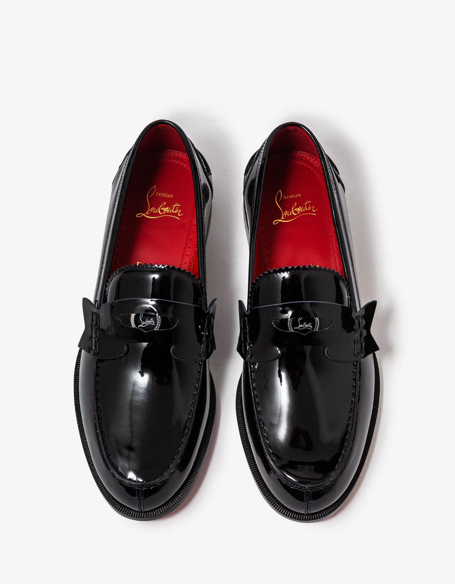 Christian Louboutin Penny Flat Black Patent Loafers -