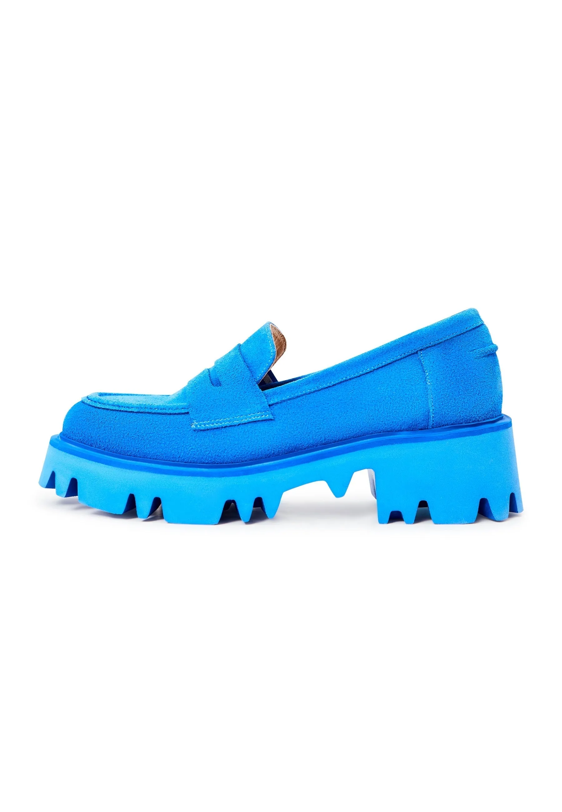 Chunky Platform Loafers - Blue