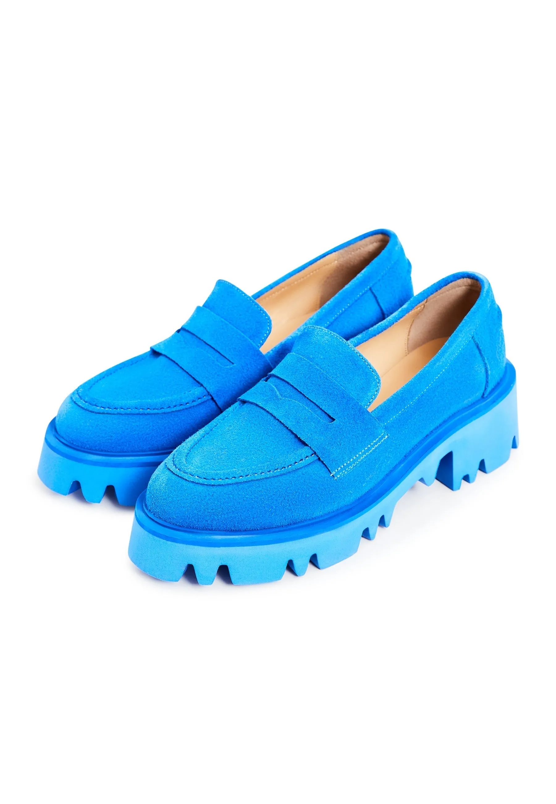 Chunky Platform Loafers - Blue