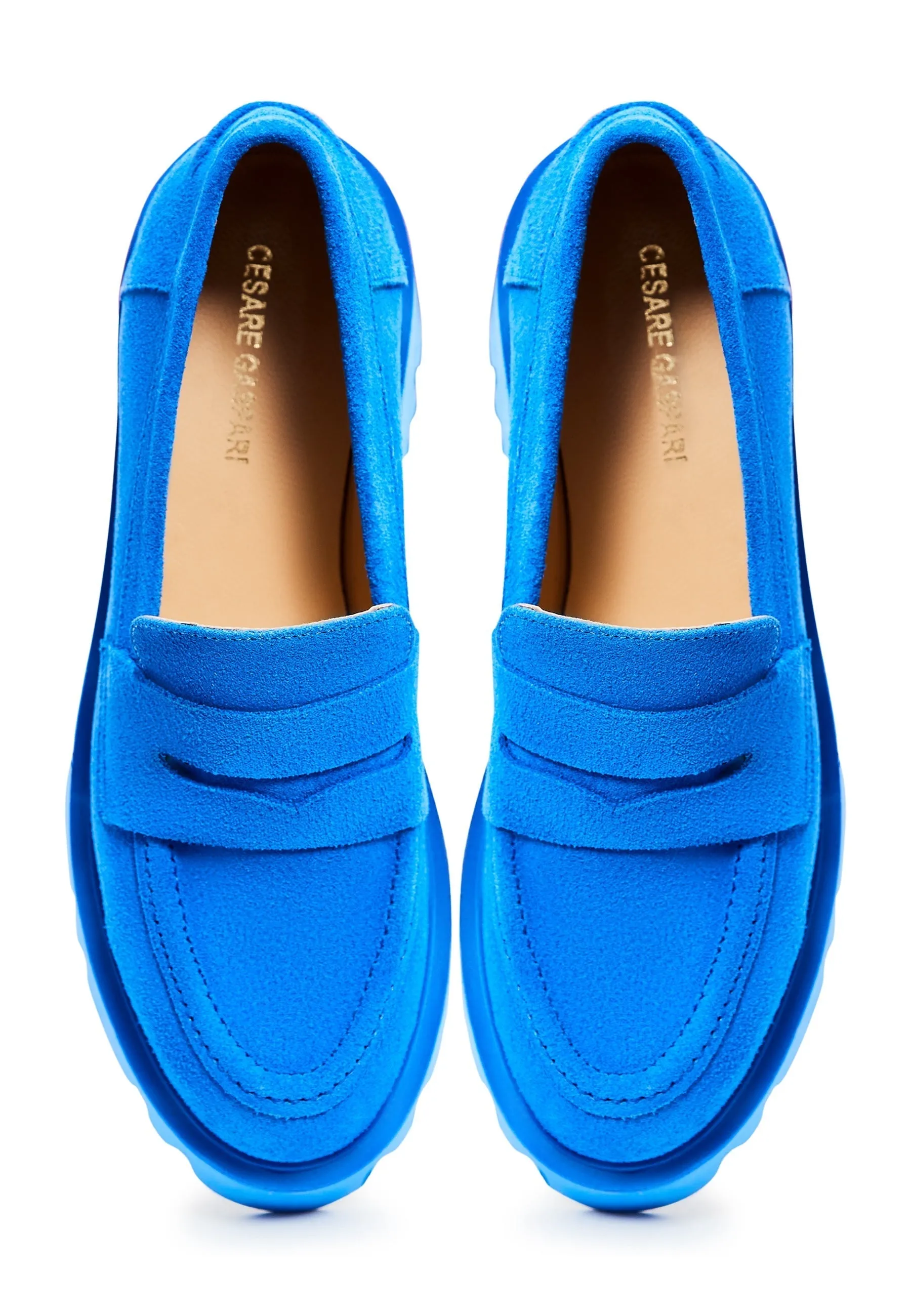 Chunky Platform Loafers - Blue