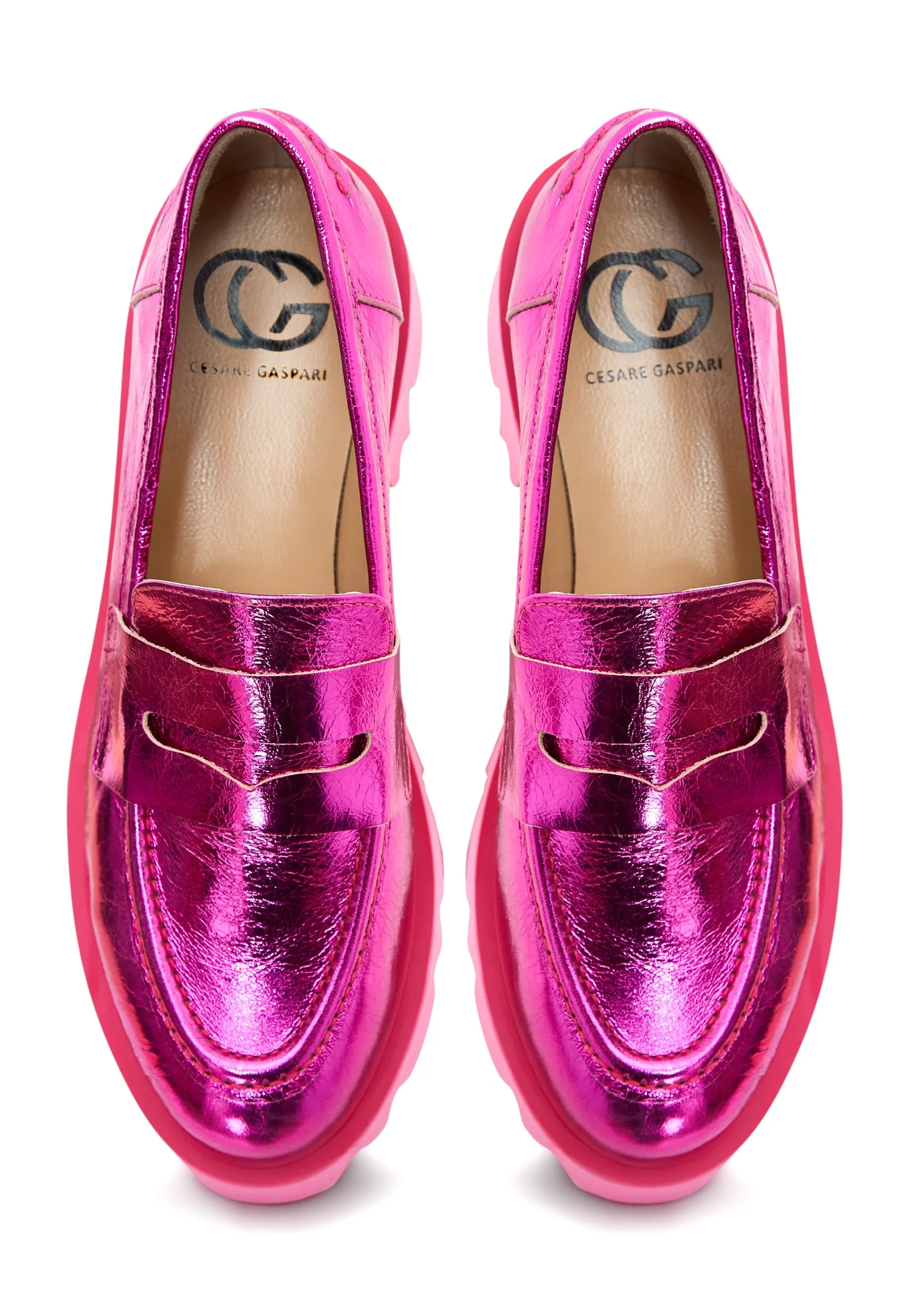 Chunky Platform Loafers - Fuchsia