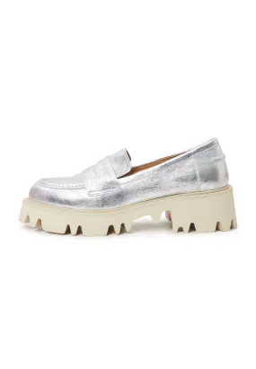 Chunky Platform Loafers - Silver