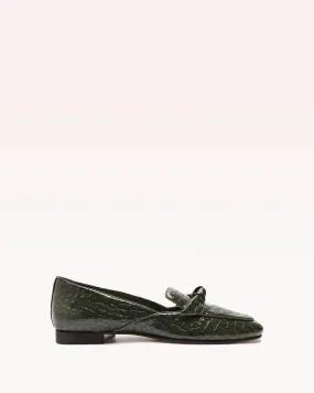 Clarita Belgian Crocco Loafer Sage Leaf