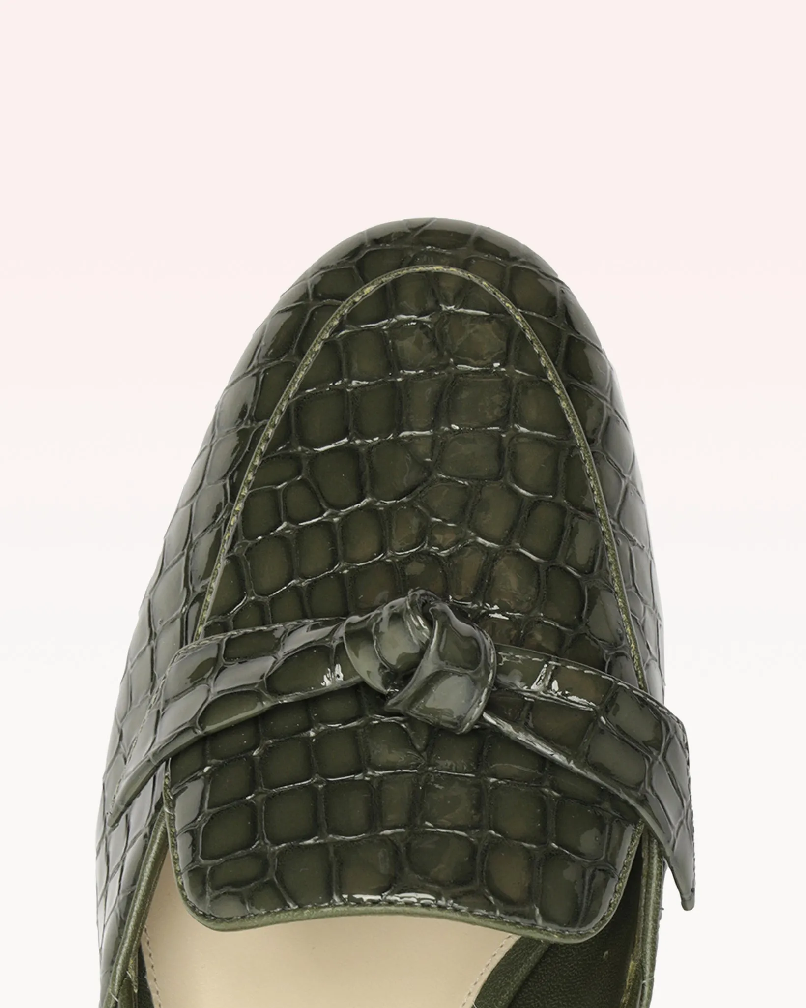 Clarita Belgian Crocco Loafer Sage Leaf