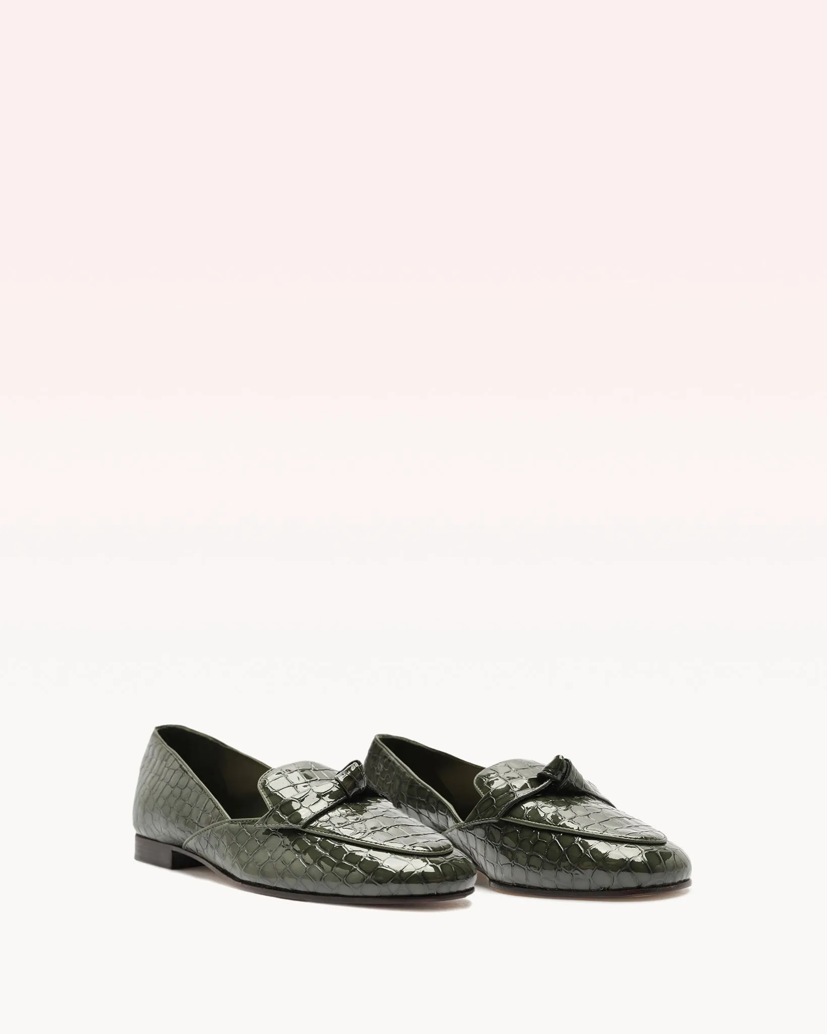 Clarita Belgian Crocco Loafer Sage Leaf