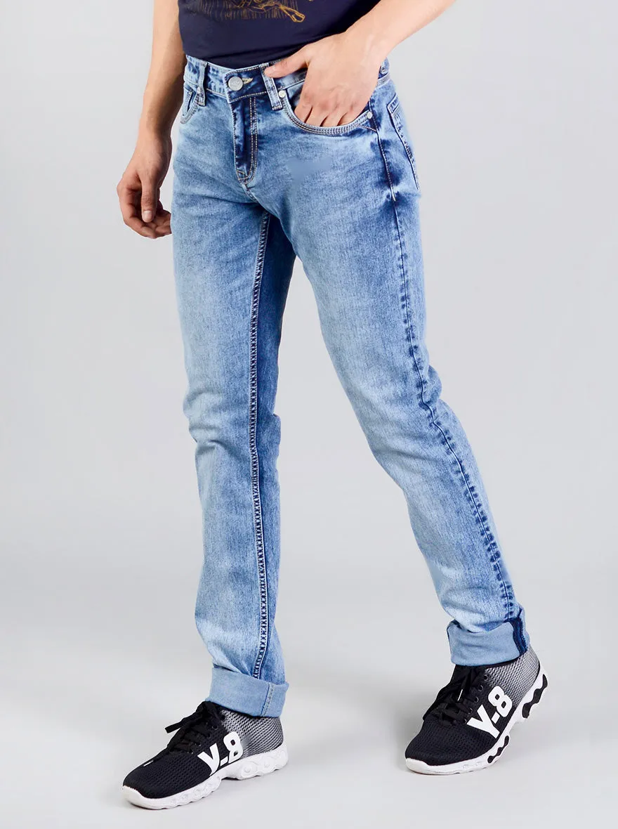 Copen Blue Washed Slim Fit Jeans | JadeBlue