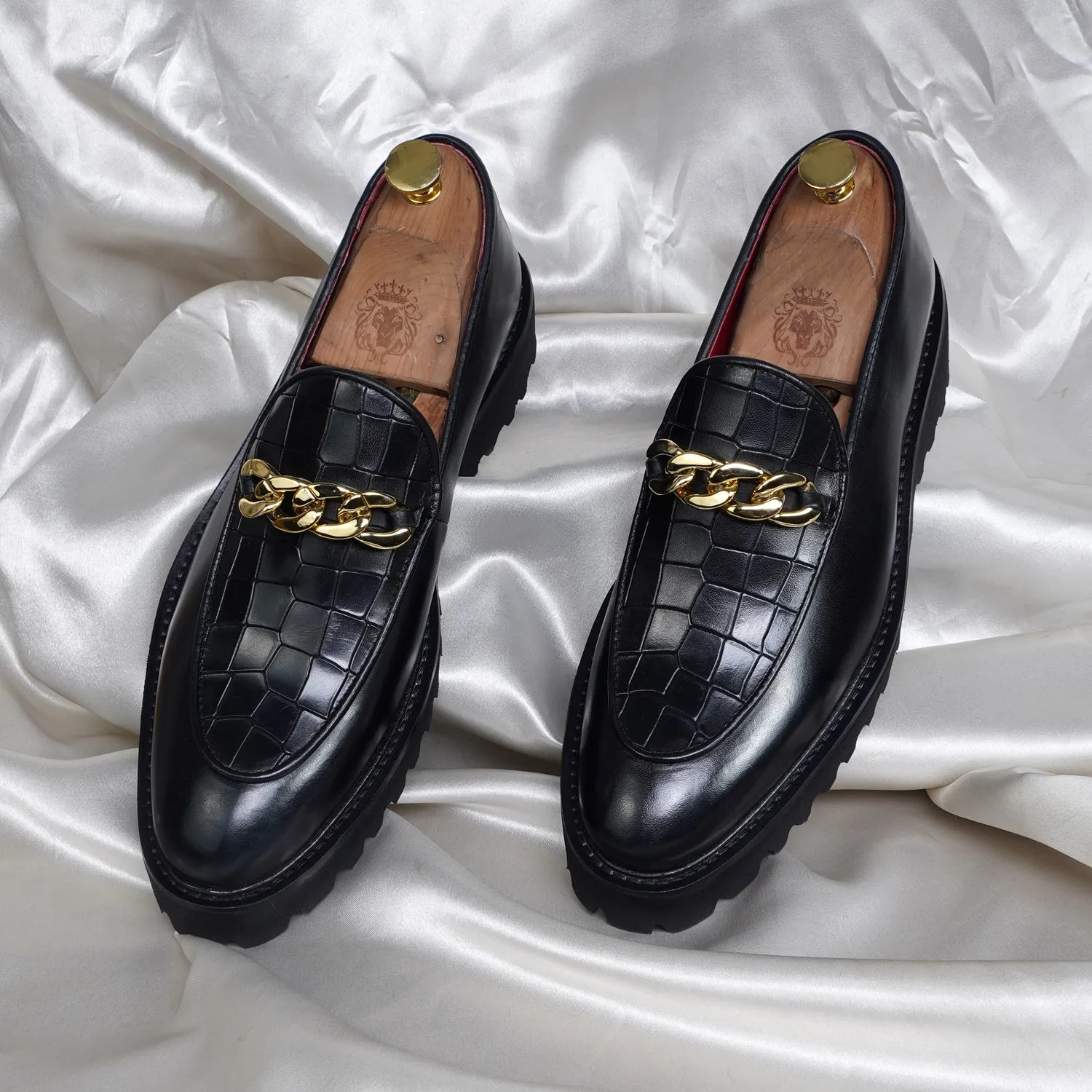 Customized Chunky Sole Loafer with Golden Chain