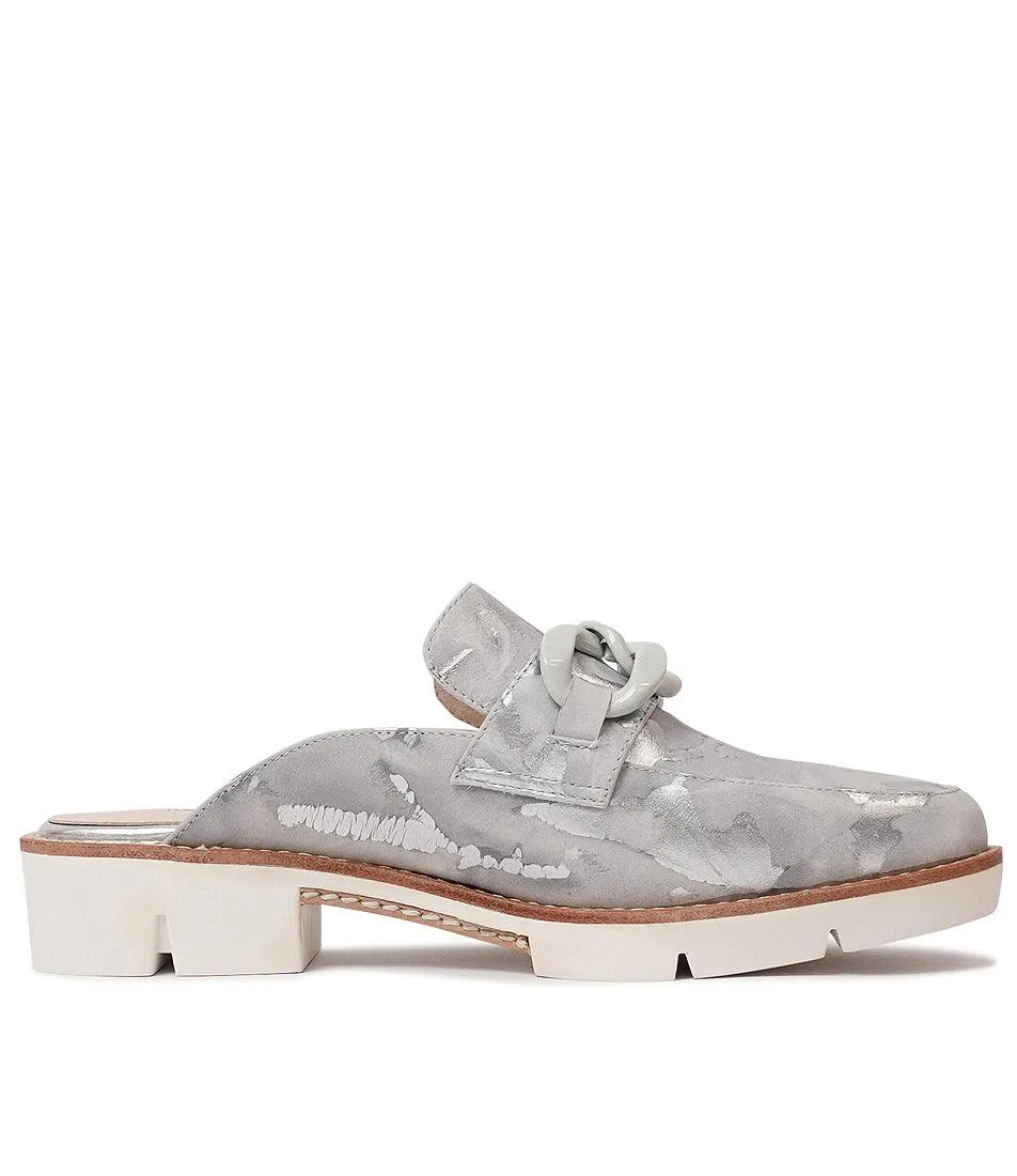 Distill Grey Silver Crush Leather Loafers