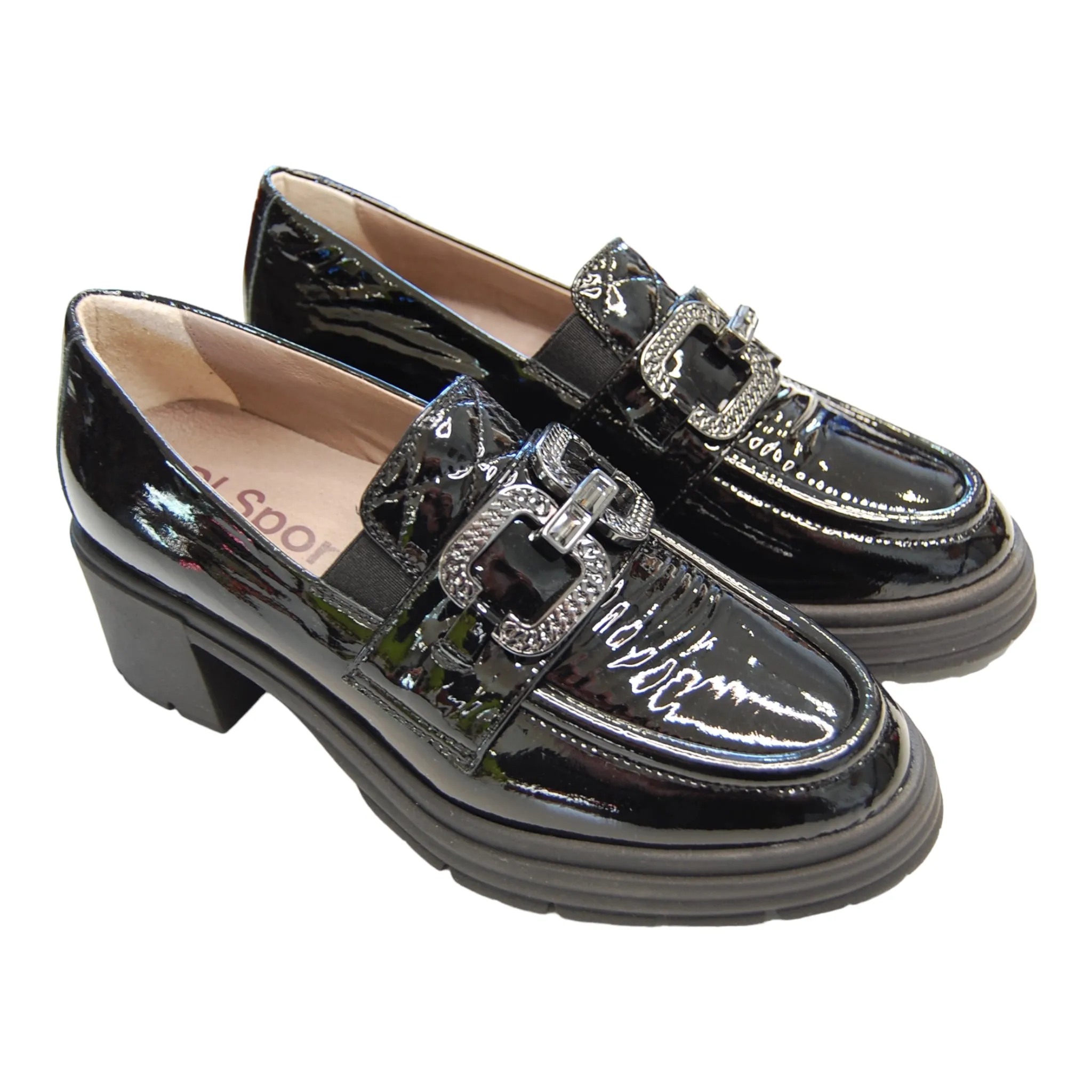 DL Sport Chain Loafer Black Patent Leather