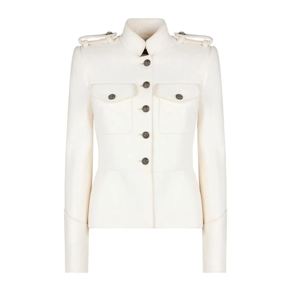 Dolce & Gabbana White Wool Jackets & Coat