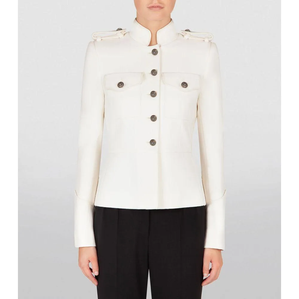 Dolce & Gabbana White Wool Jackets & Coat