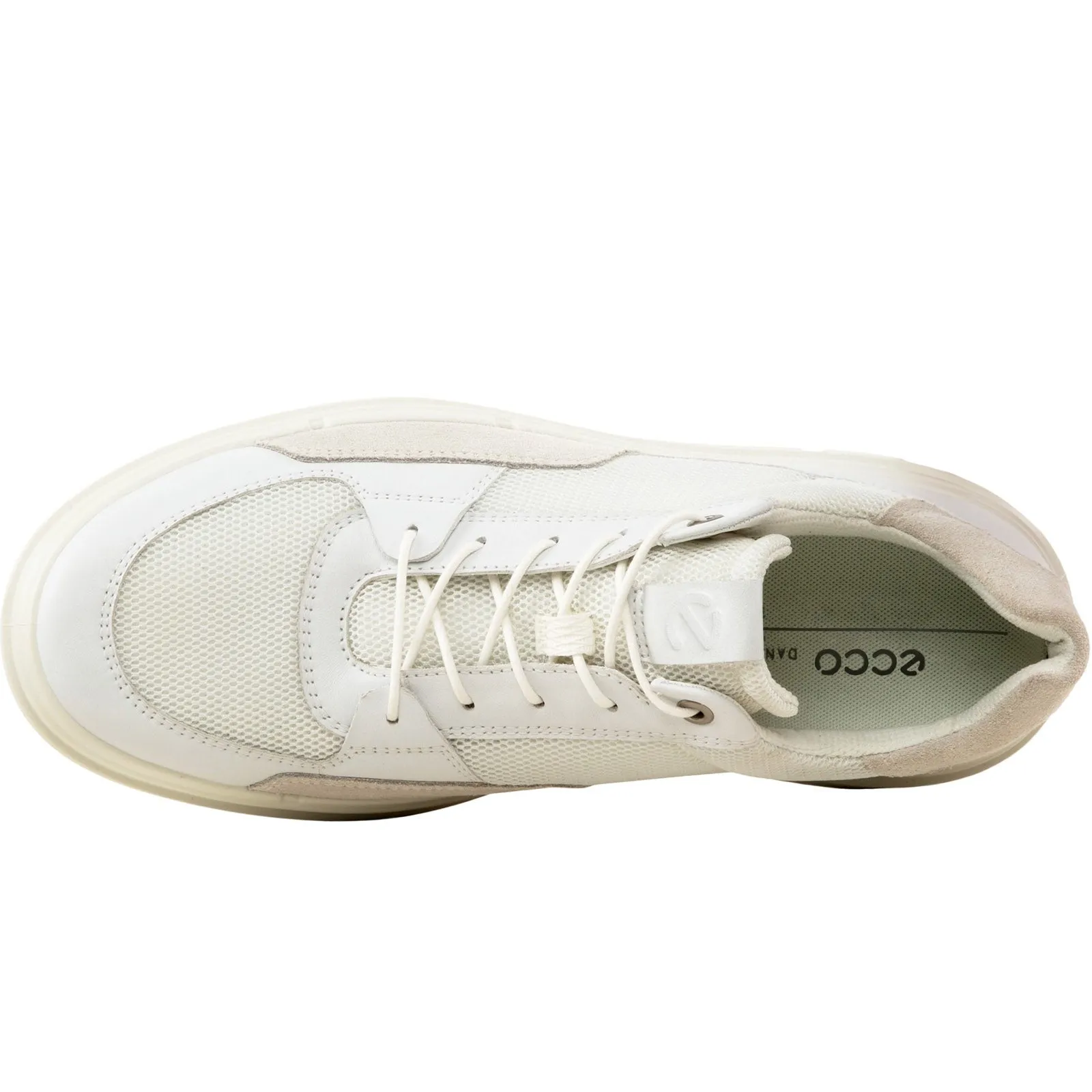 ECCO Mens Soft X Suede Trainers - White/Shadow