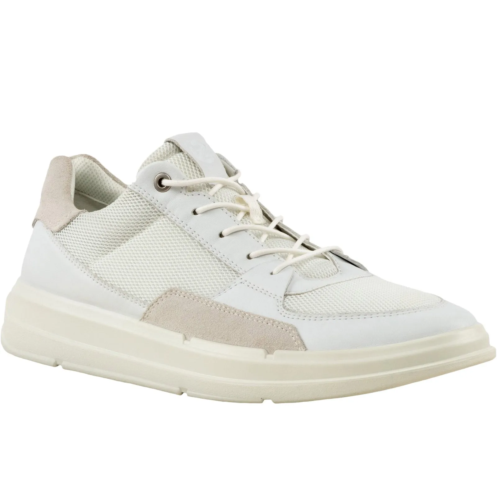 ECCO Mens Soft X Suede Trainers - White/Shadow