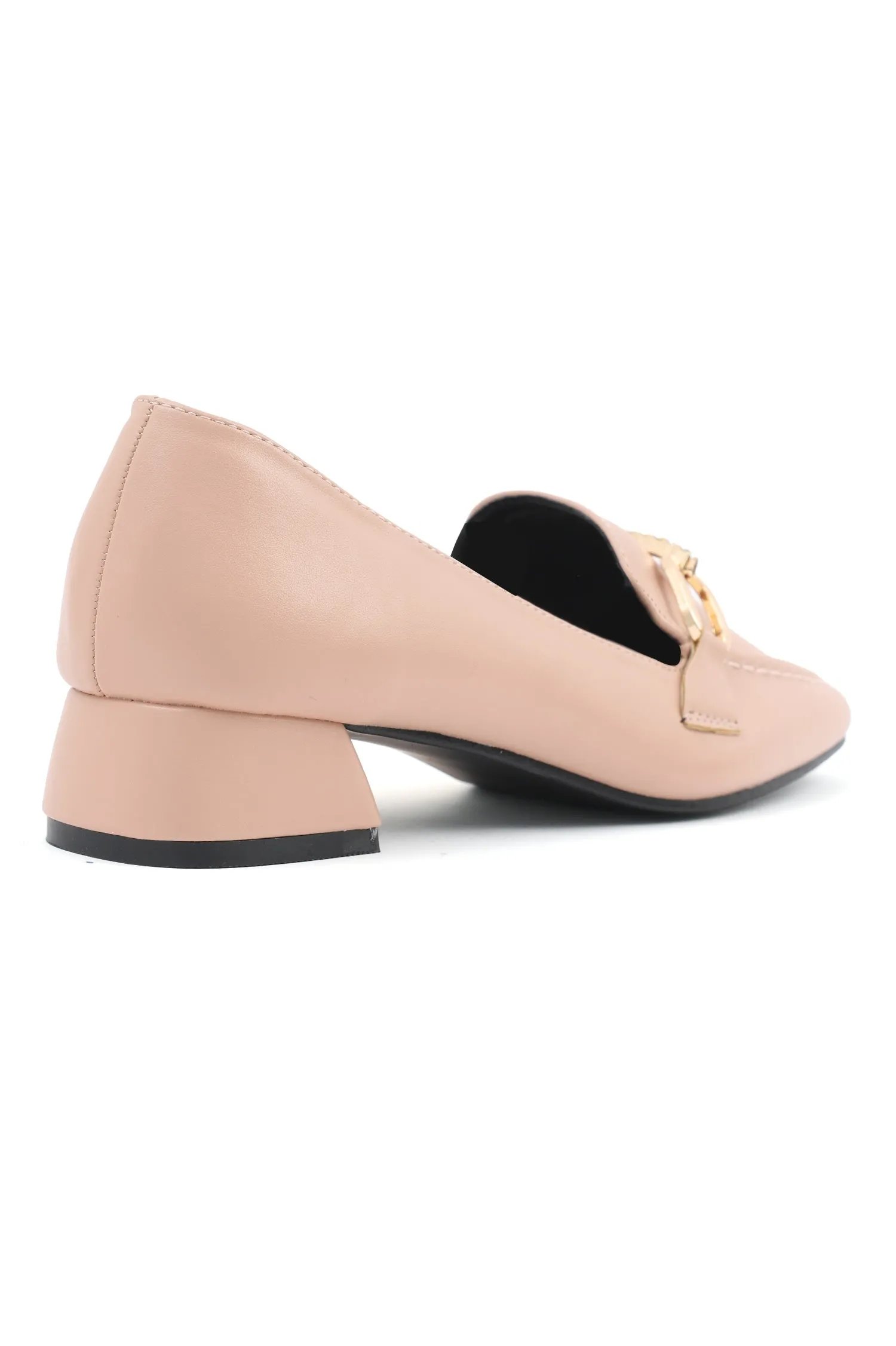 ELEGANT CHAIN LOAFERS-NUDE