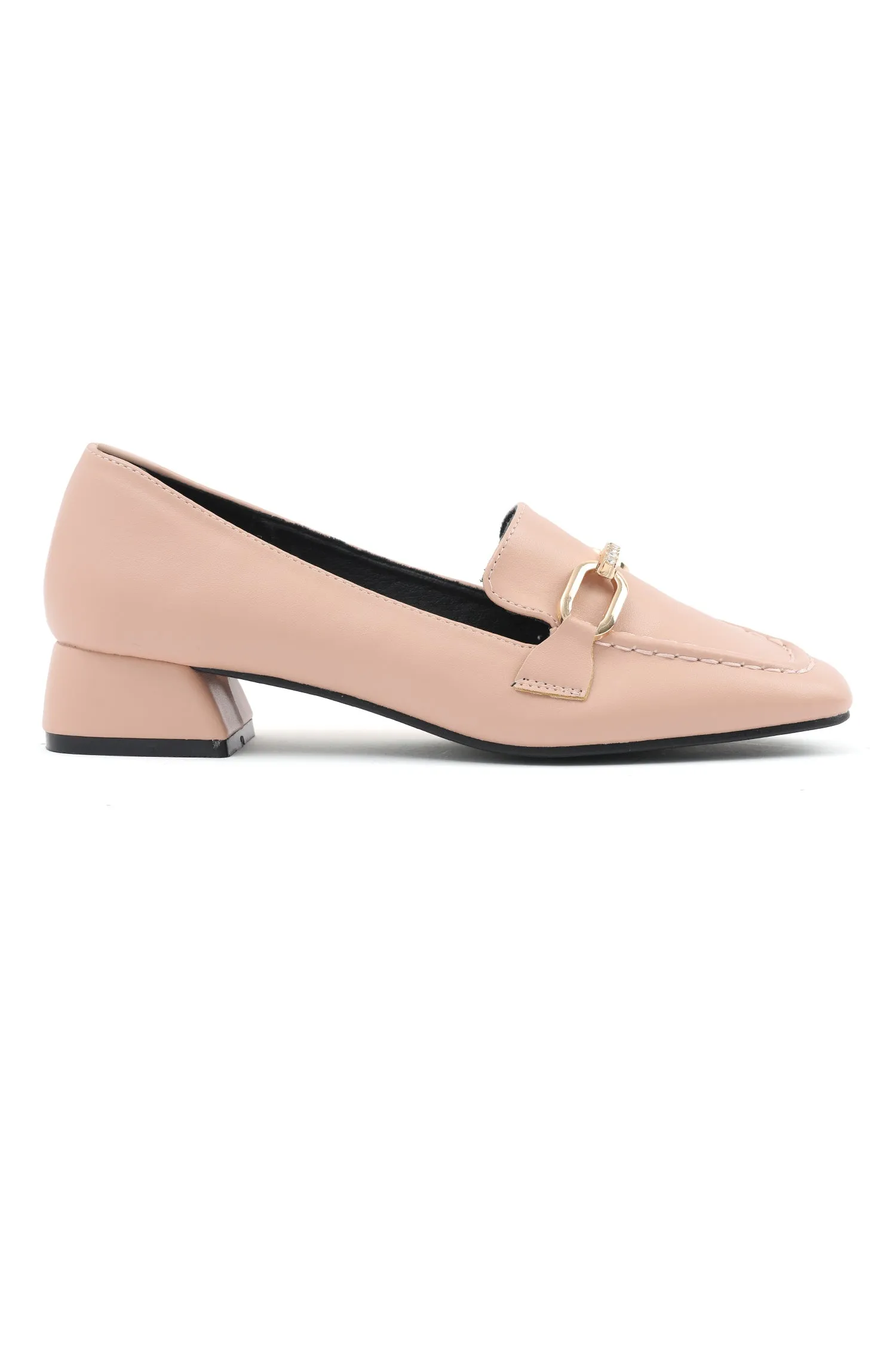 ELEGANT CHAIN LOAFERS-NUDE