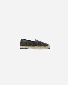 Fendi Men's FF Logo Nylon/Leather Espadrilles.