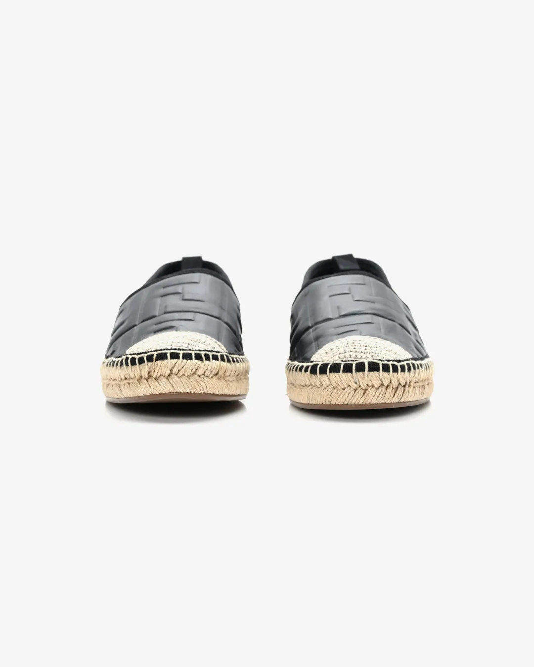 Fendi Nappa FF Embossed Espadrilles 'Black' Slip-on