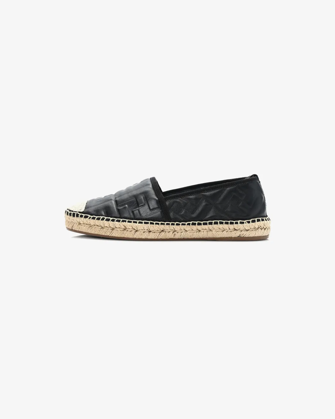 Fendi Nappa FF Embossed Espadrilles 'Black' Slip-on