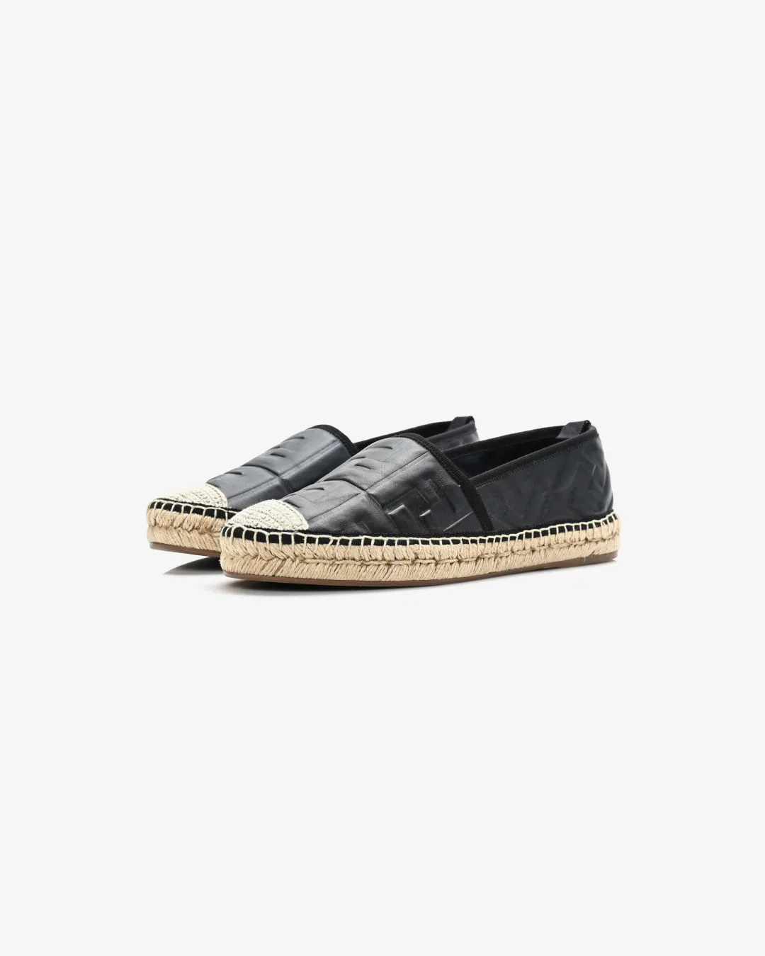 Fendi Nappa FF Embossed Espadrilles 'Black' Slip-on