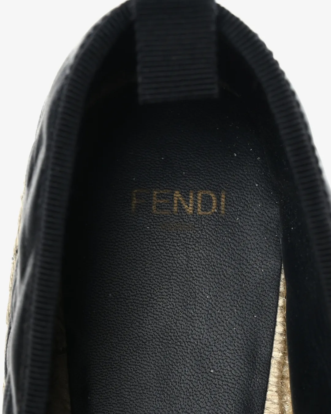 Fendi Nappa FF Embossed Espadrilles 'Black' Slip-on