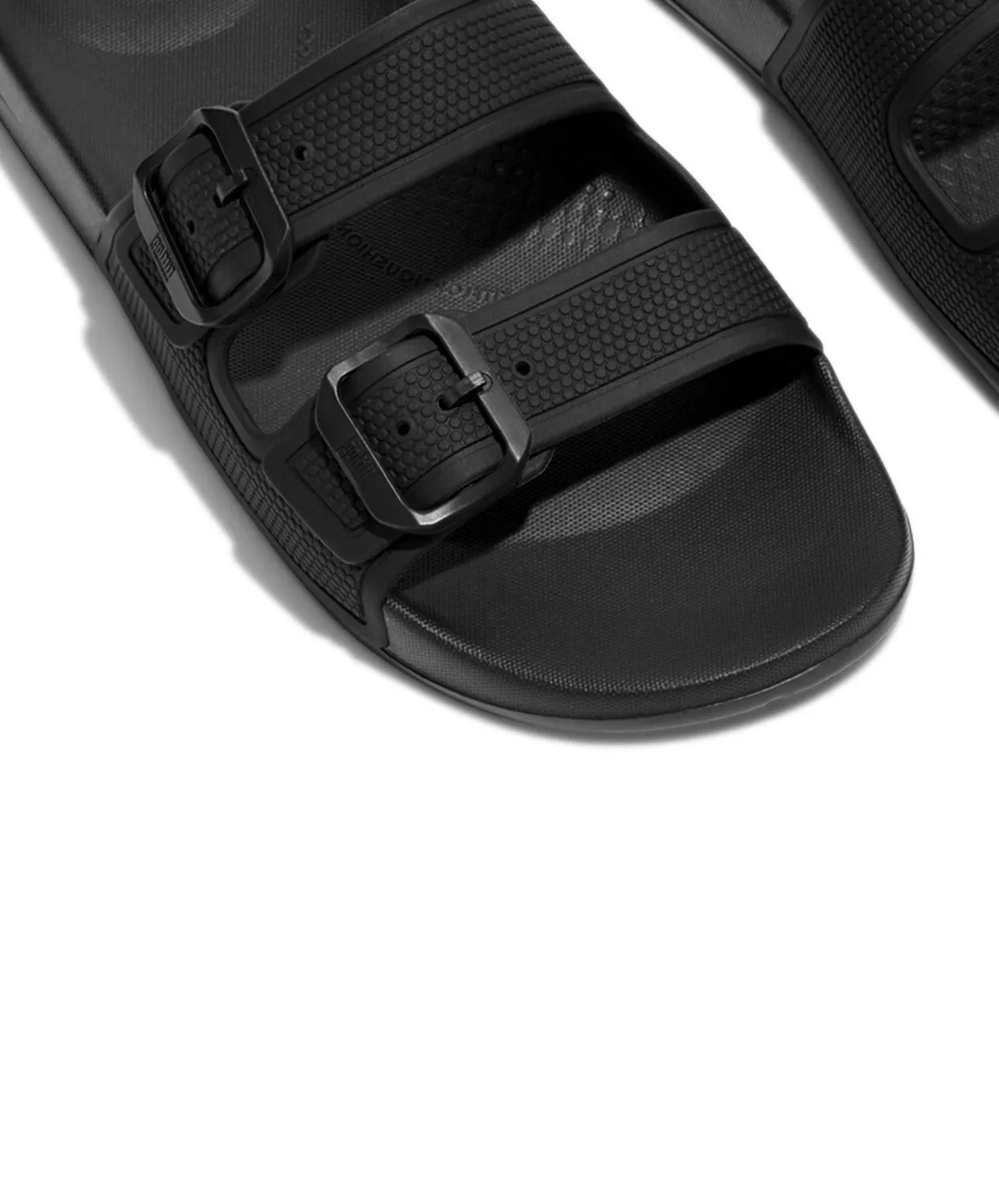 FitFlop iQushion Two Bar Buckle Slides All Black