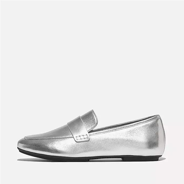 Fitflop Women Delicato Soft Metallic-Leather Loafers |II3-011| Silver