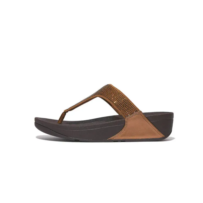 Fitflop Women Lulu Crystal Embellished Toe-Post Sandals |EJ8-012| Bronze