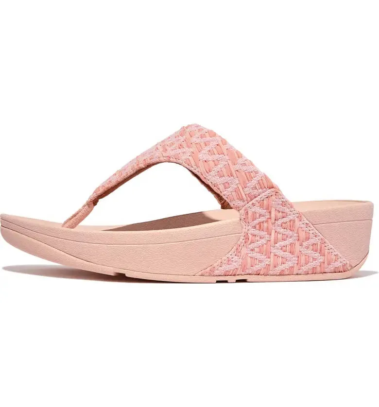 FitFlop Womens Lulu Geo Webbing Toe Post Pink Salt