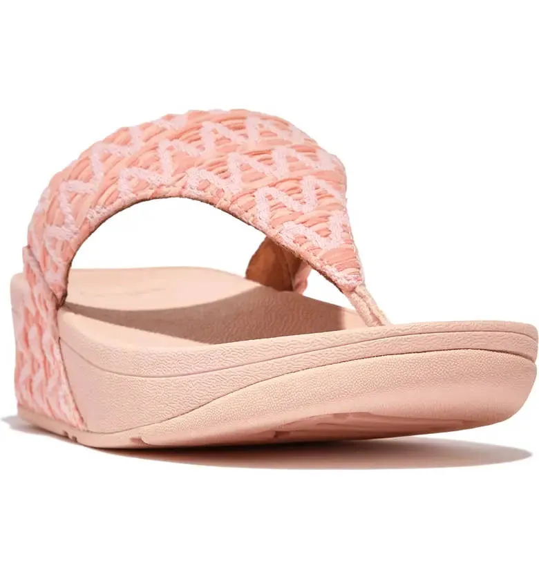 FitFlop Womens Lulu Geo Webbing Toe Post Pink Salt