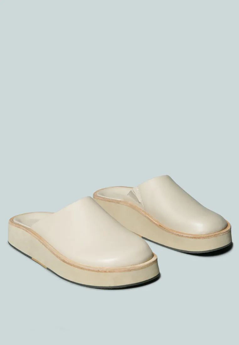 GIVENS Flatform Nude Slip-On Mules