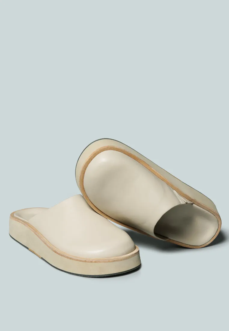 GIVENS Flatform Nude Slip-On Mules