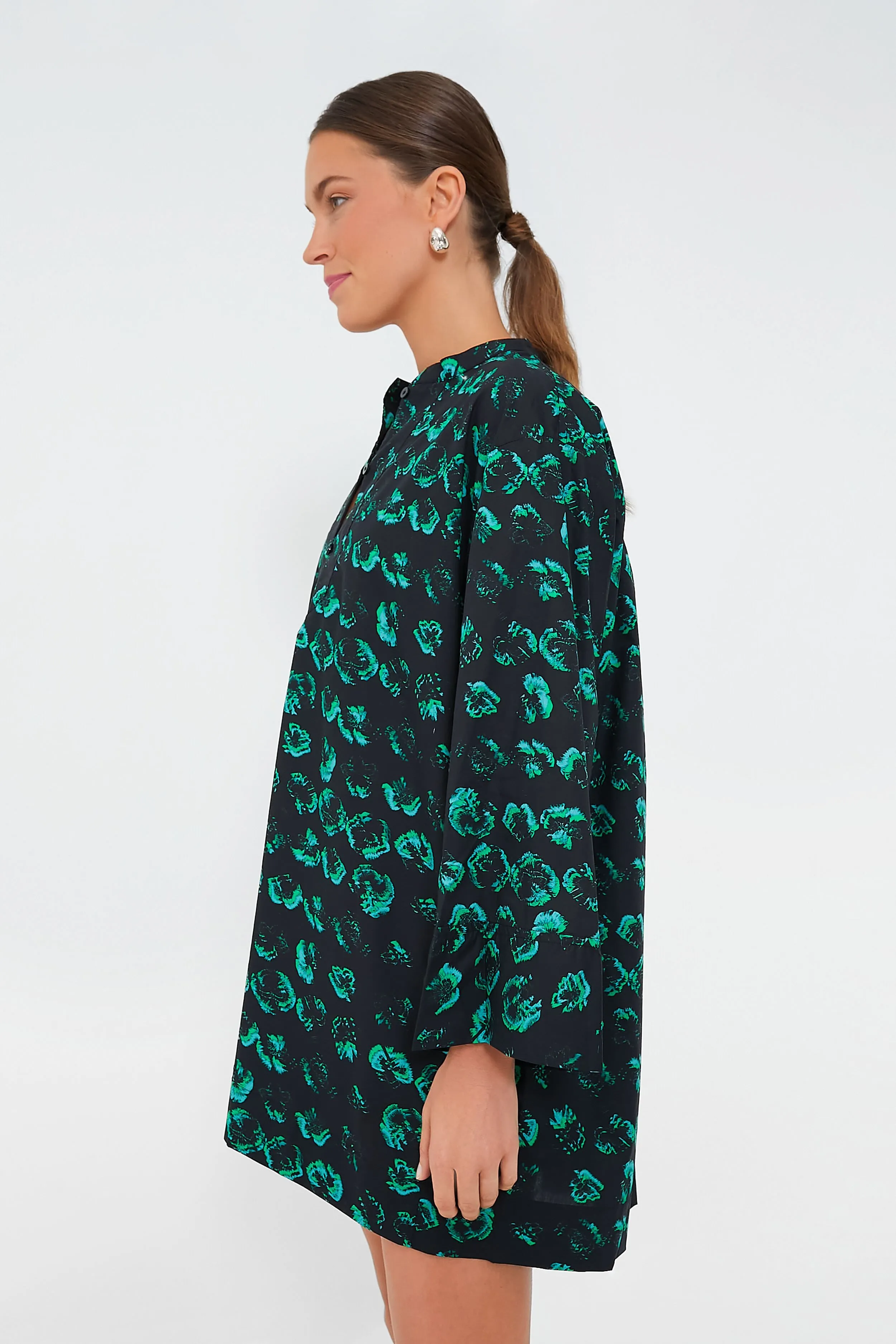 Green Distorted Pansy Abi Dress