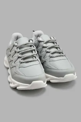 Grey Lace-Up Chunky Sneaker