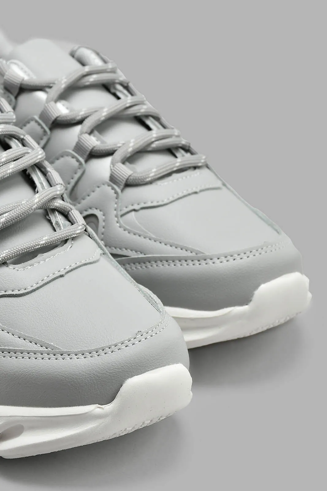 Grey Lace-Up Chunky Sneaker