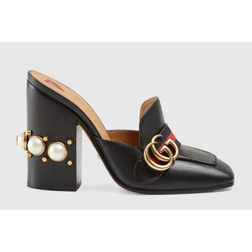 Gucci Peyton Pearl Heel Mules