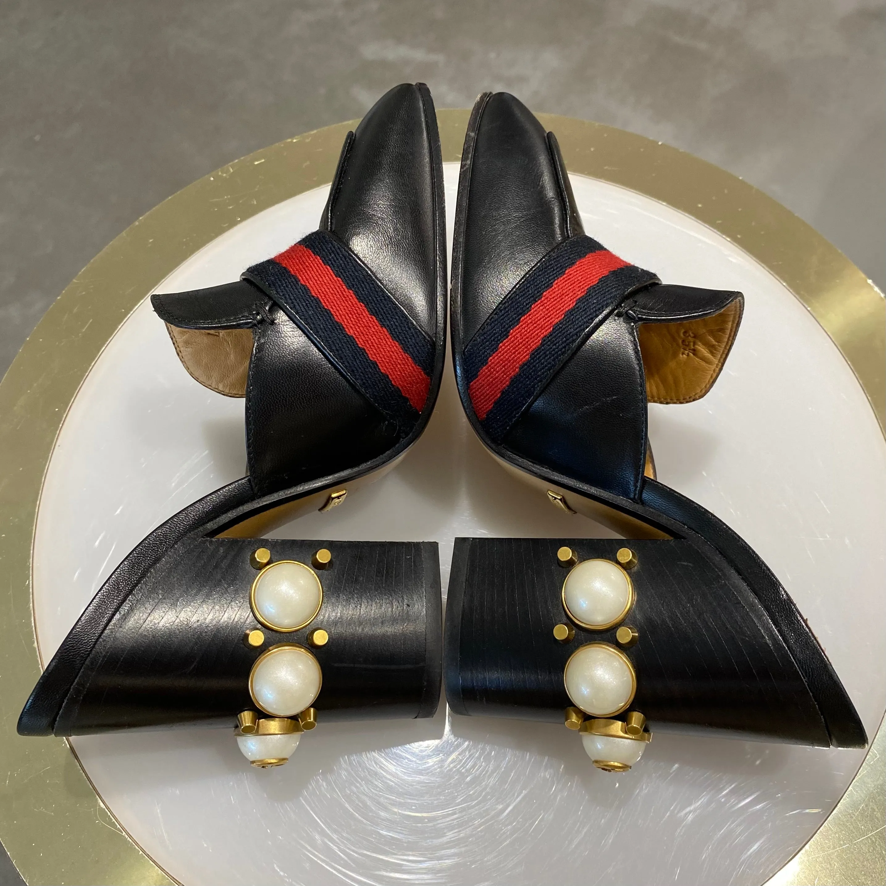 Gucci Peyton Pearl Heel Mules