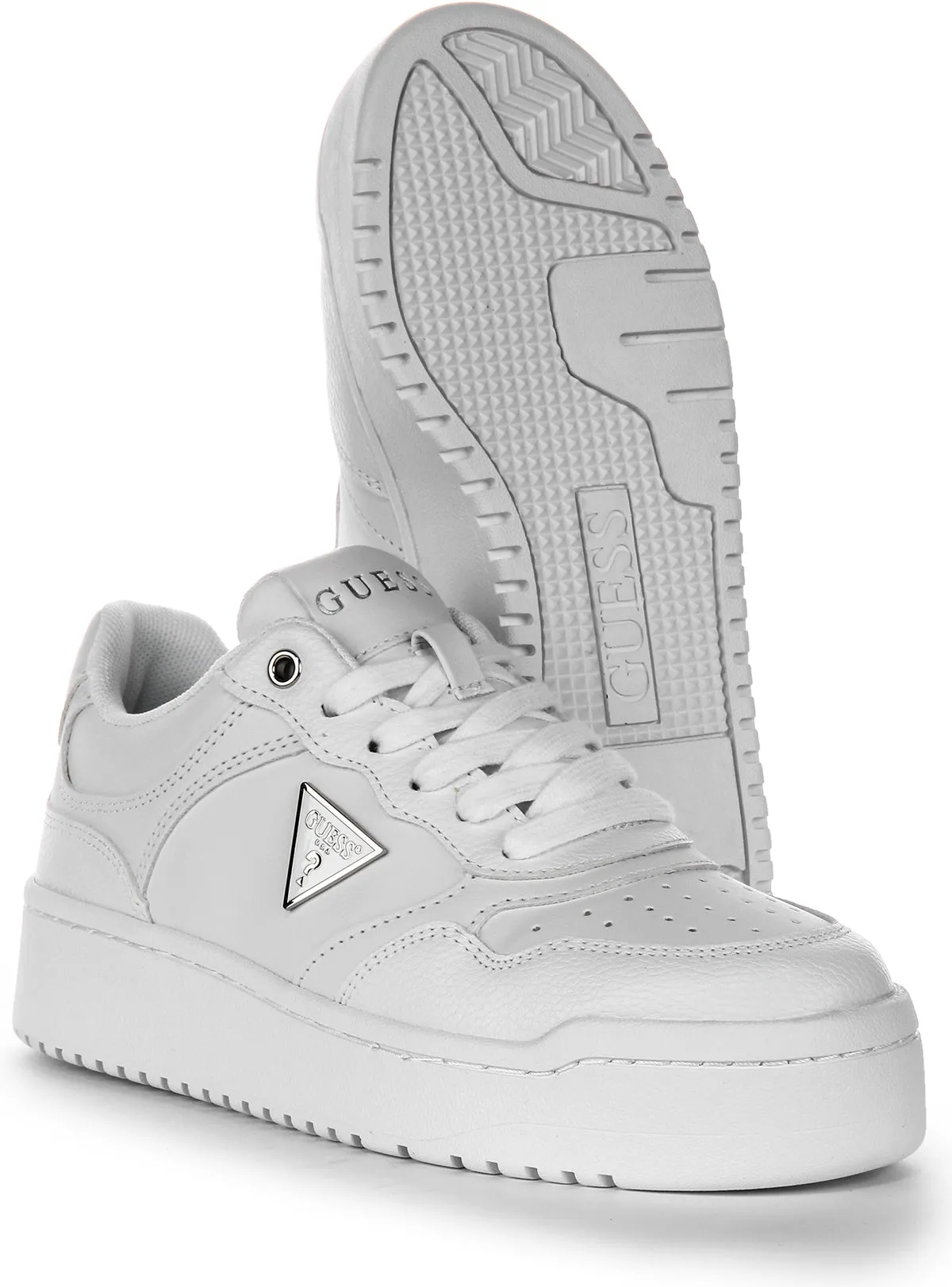 Guess Miriam Triangle Trainer In White For Women