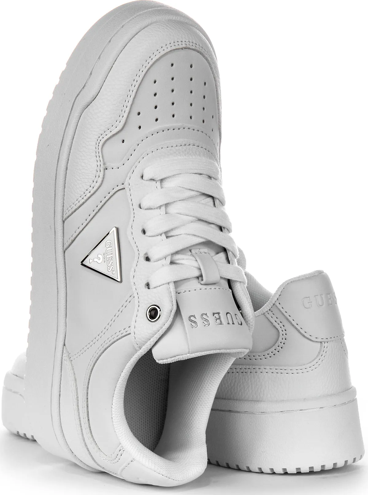 Guess Miriam Triangle Trainer In White For Women