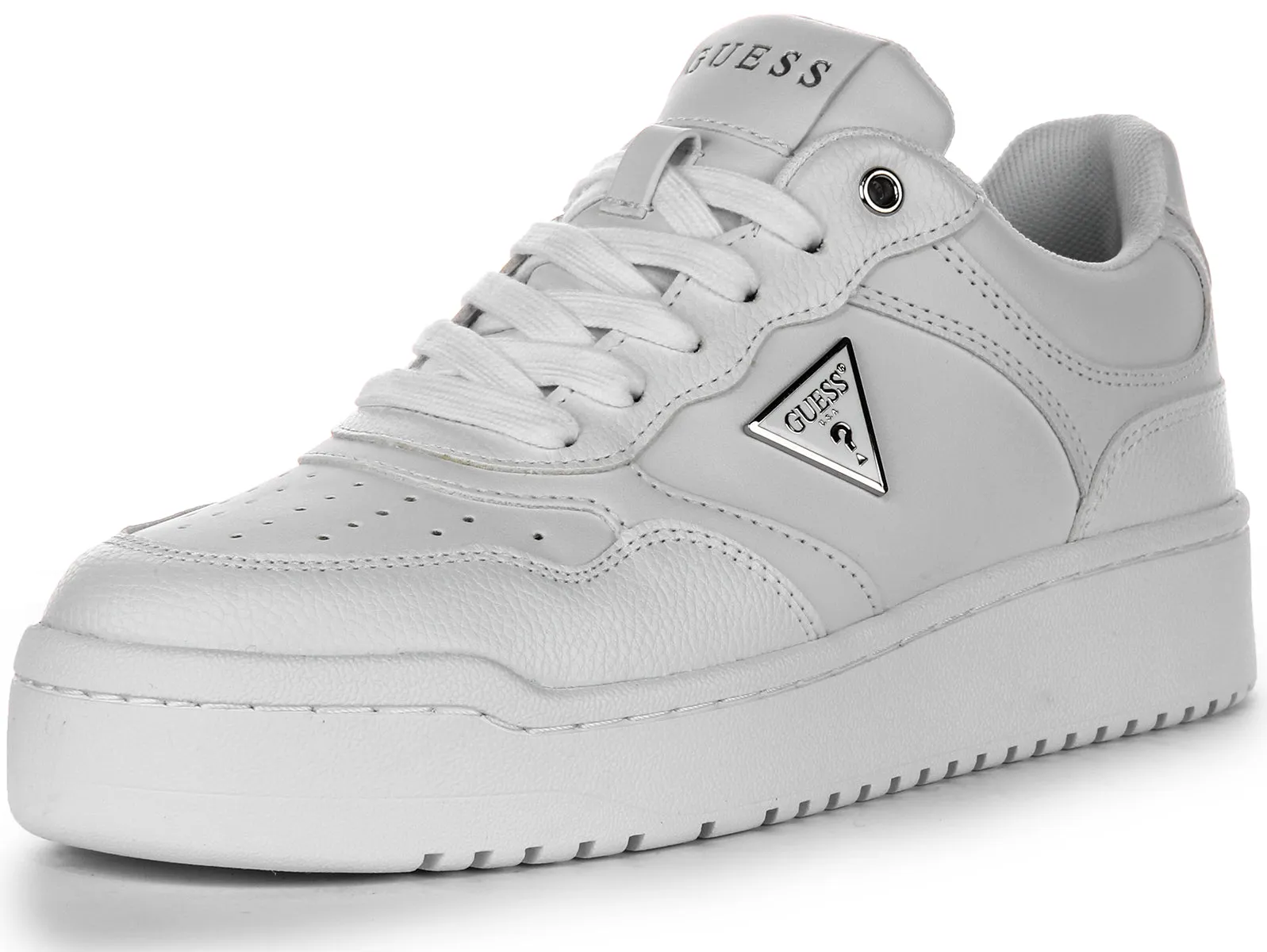 Guess Miriam Triangle Trainer In White For Women