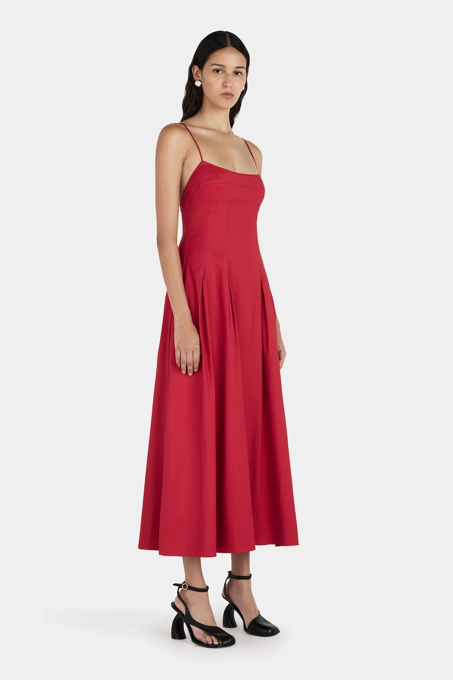 Hansen & Gretel Samba Red Midi Carlotta Dress