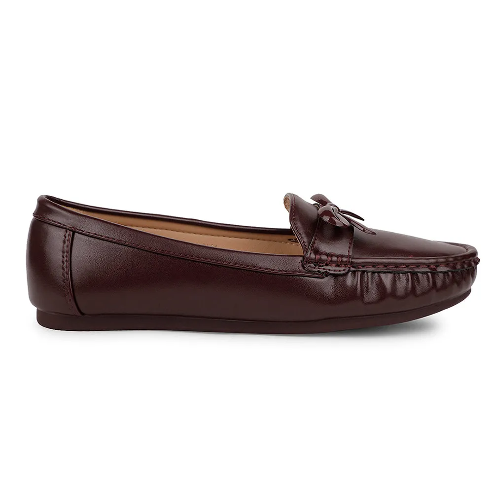 Healers Casual Maroon Loafers For Women ZQ-AL-BL01 By Liberty