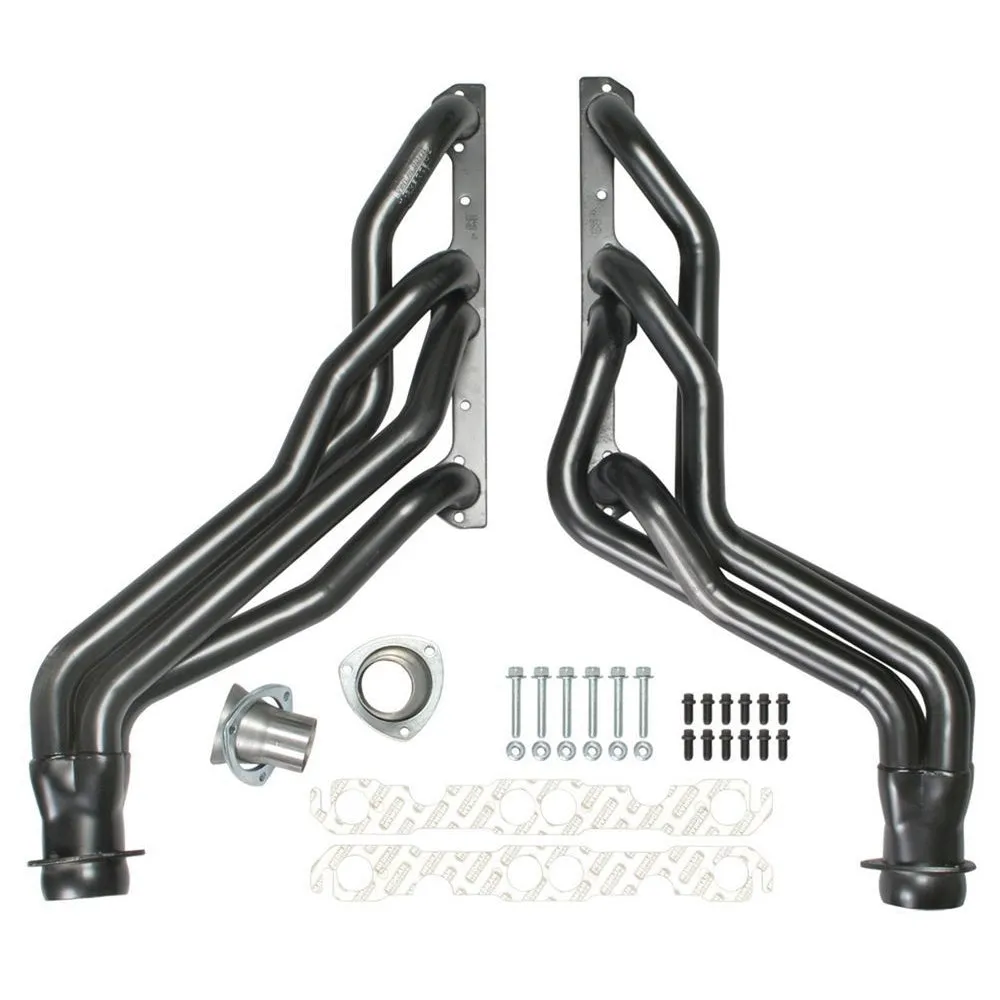 Hedman Hedders Street Headers - 1.625 in Primary - 3 in Collector - Black Paint - Small Block Chevy - GM Fullsize Truck 1988-95 - Pair