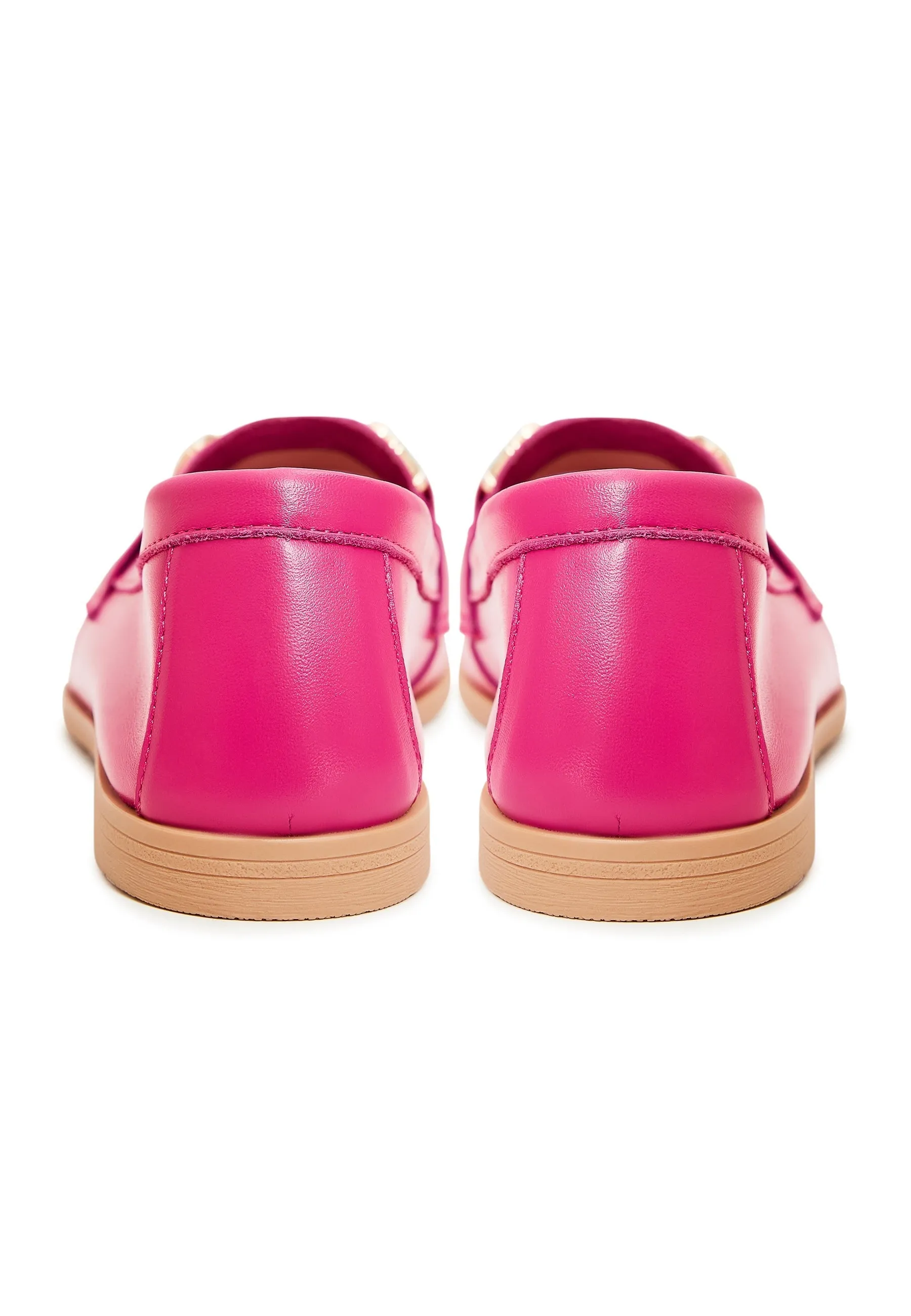 Hight Quality Leather Loafers - Fucsia