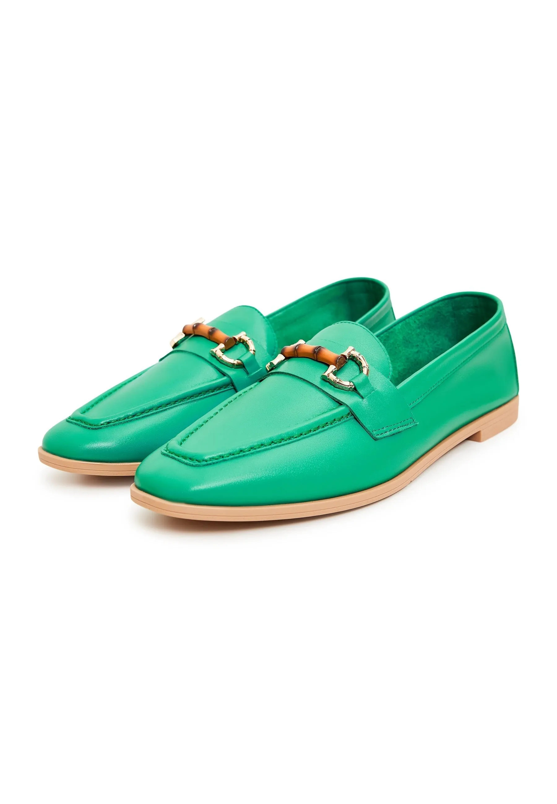 Hight Quality Leather Loafers - Green