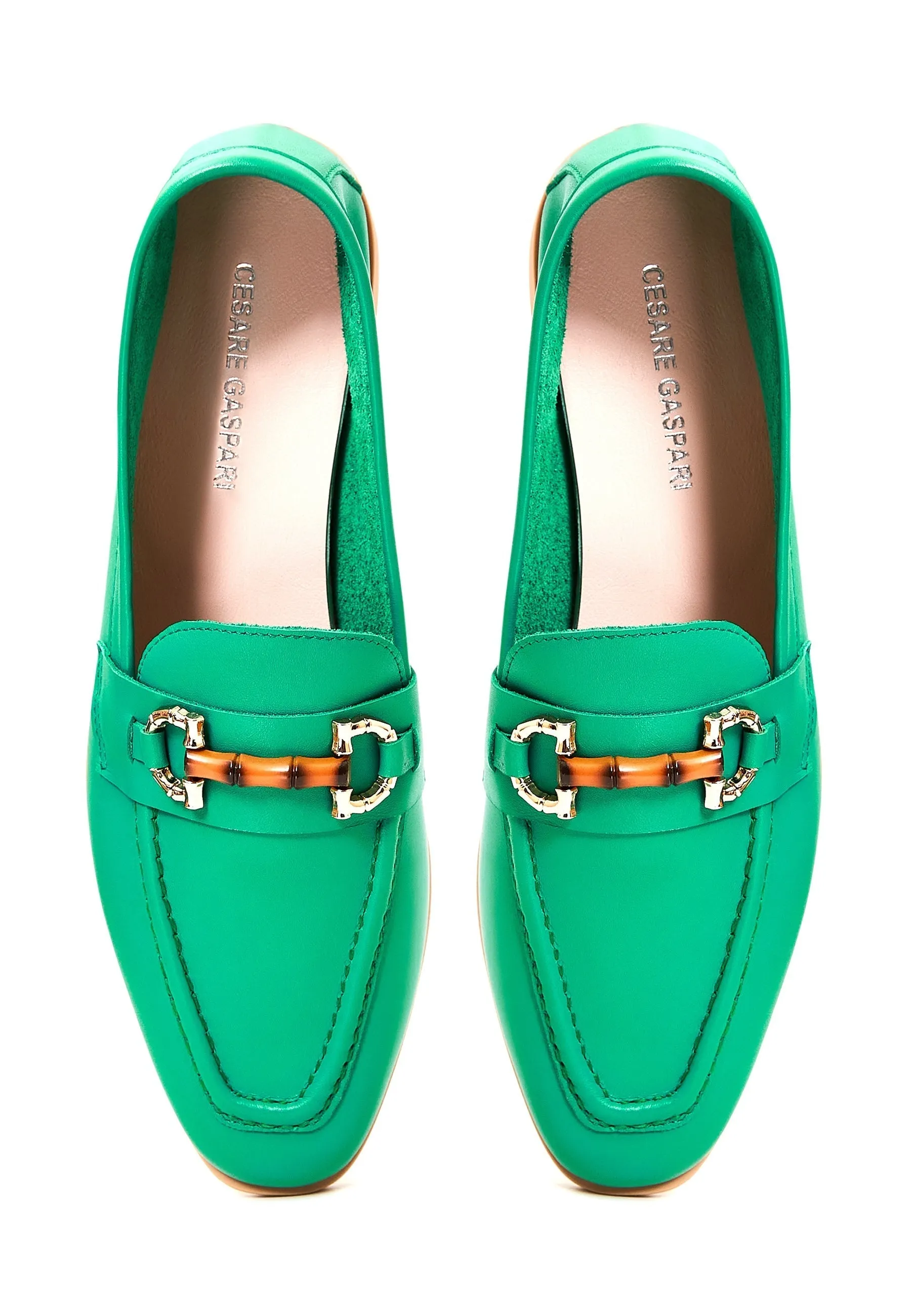 Hight Quality Leather Loafers - Green